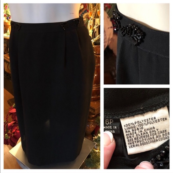 Vintage Black Beaded Suit Jacket & Skirt Set - Picture 3 of 8